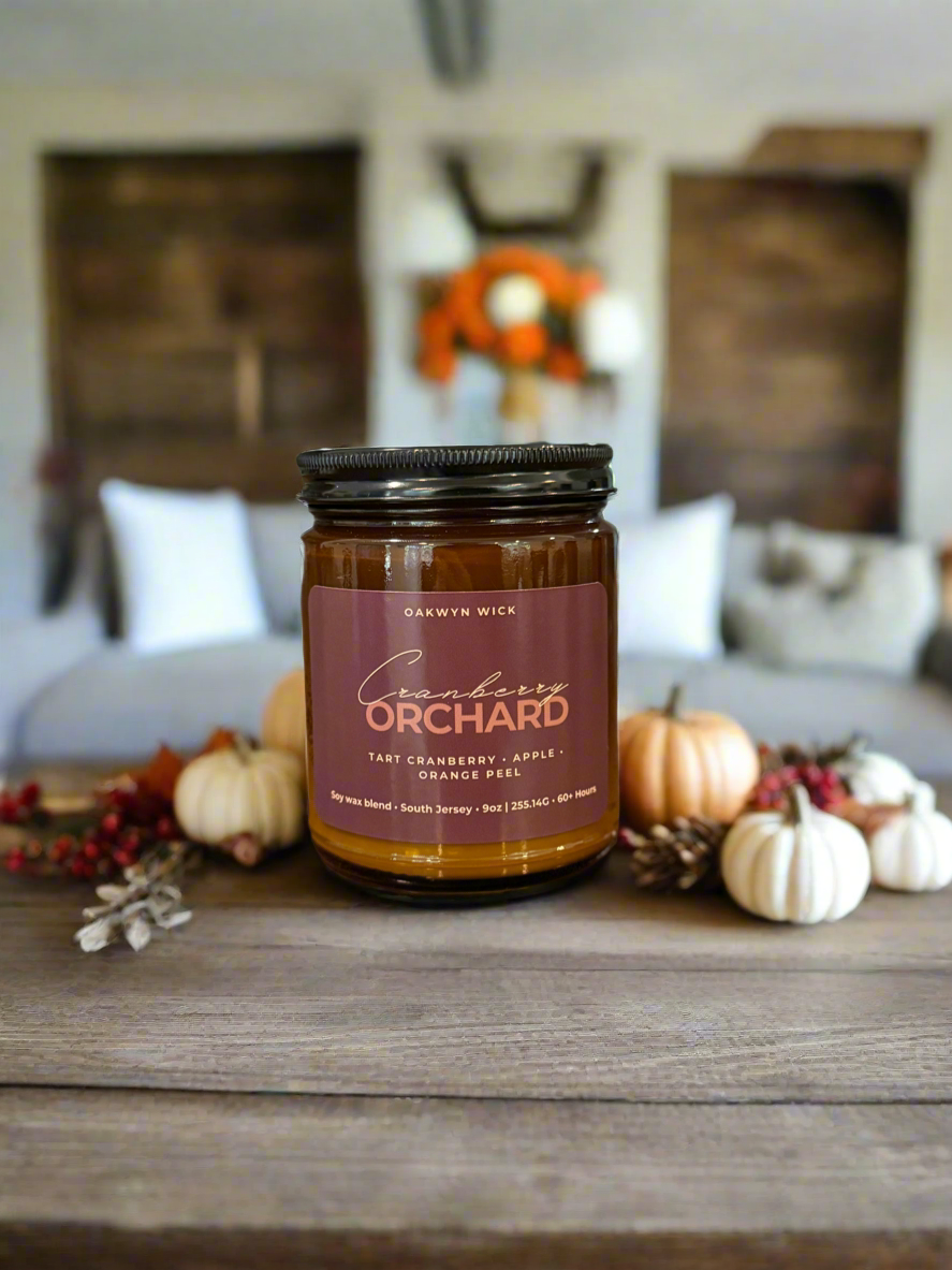 Cranberry Orchard Candle 9oz Whiskey Barrel Candles
