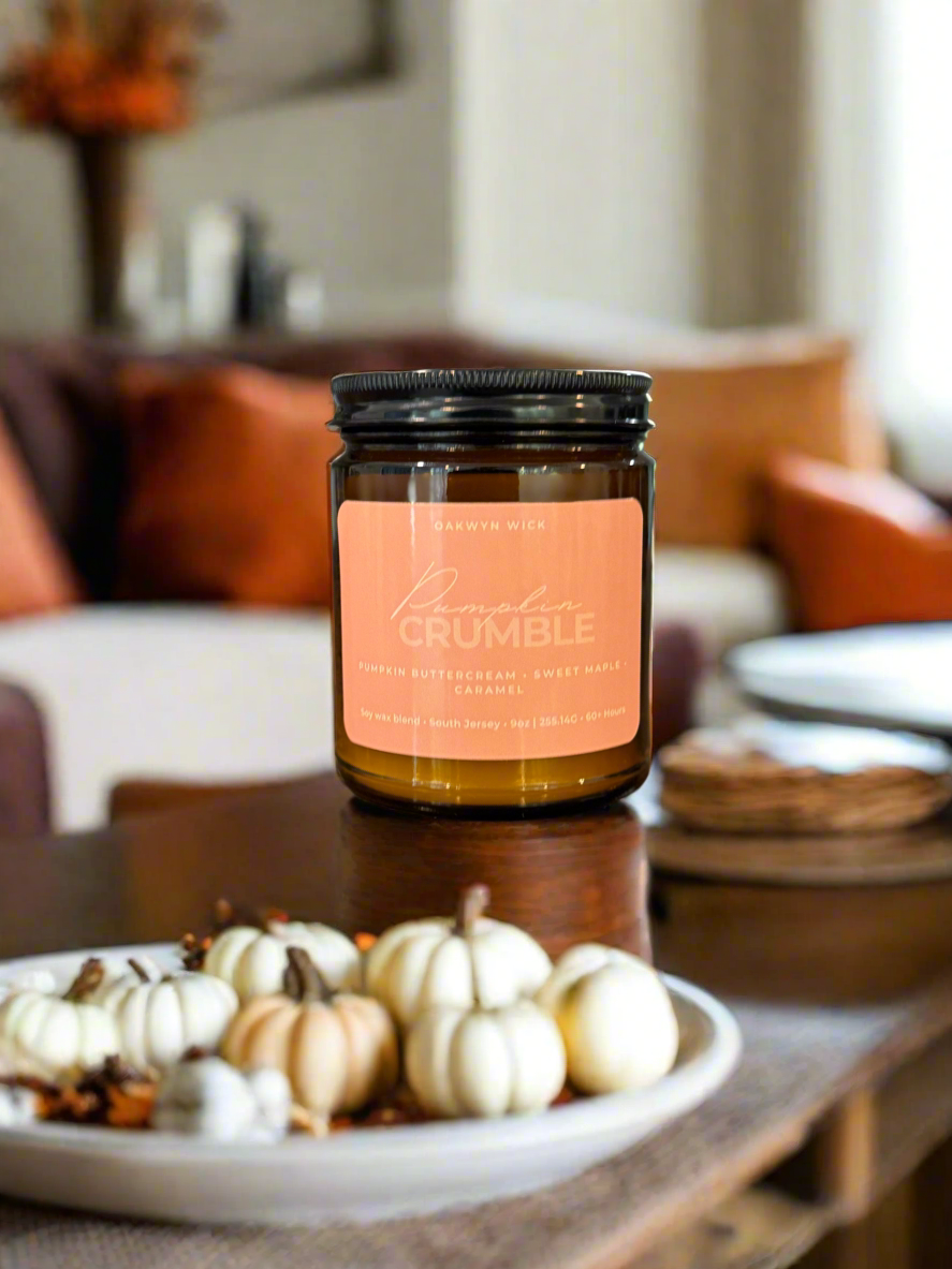 Pumpkin Crumble Candle 9oz Whiskey Barrel Candles