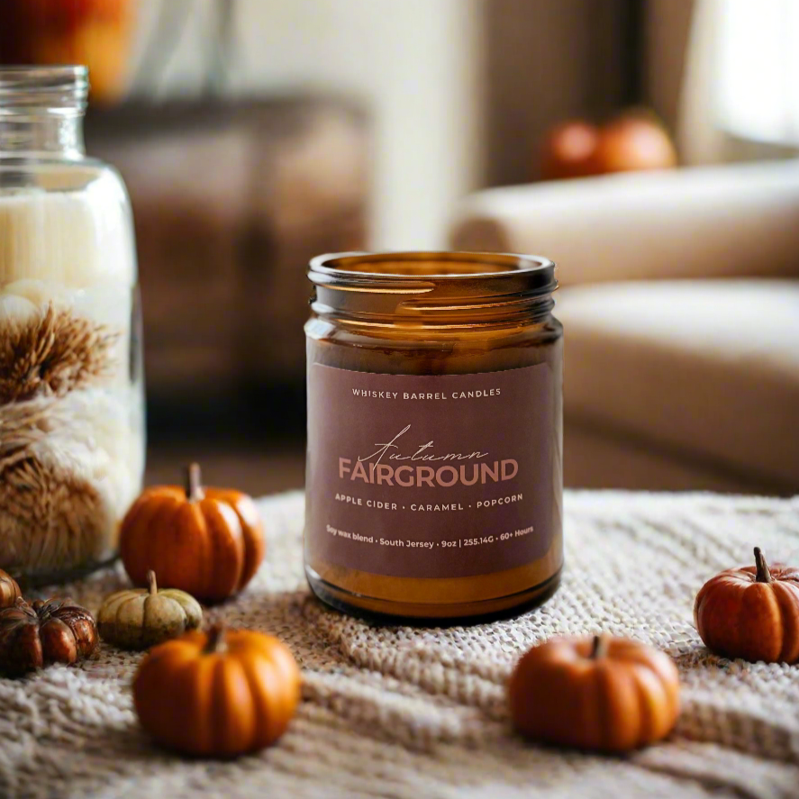 Autumn Fairground 9oz Candle Whiskey Barrel Candles