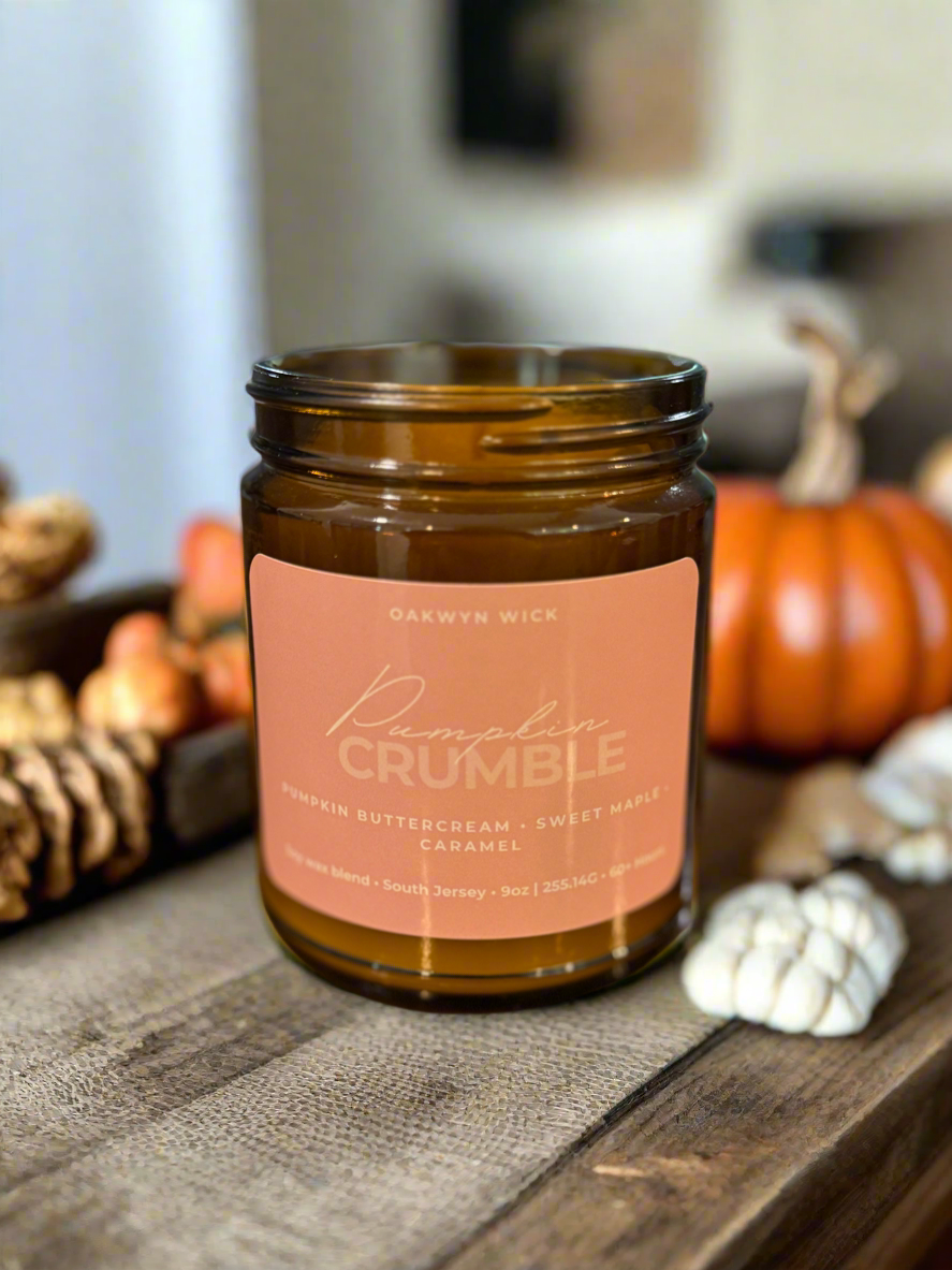 Pumpkin Crumble Candle 9oz Whiskey Barrel Candles