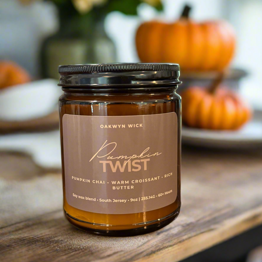 Pumpkin Twist 9oz Candle Whiskey Barrel Candles