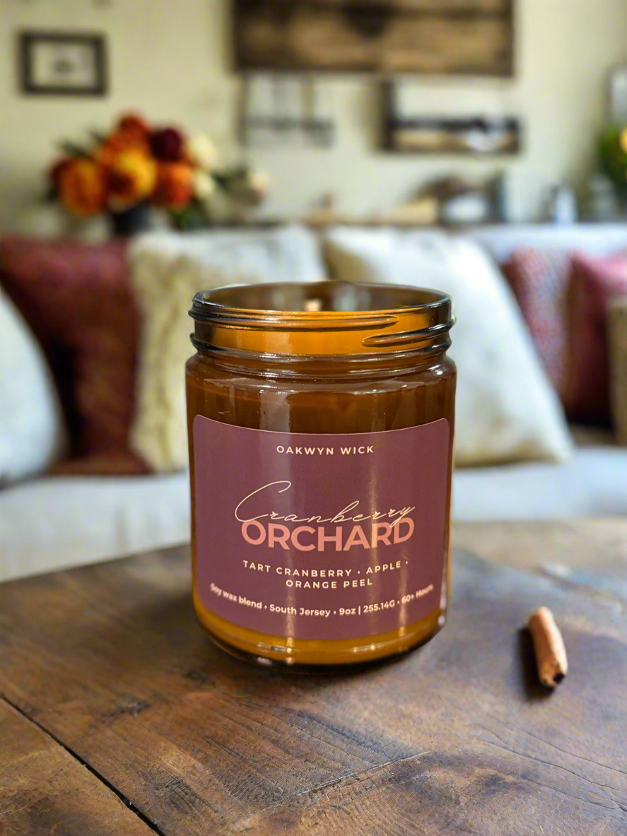 Cranberry Orchard Candle 9oz Whiskey Barrel Candles
