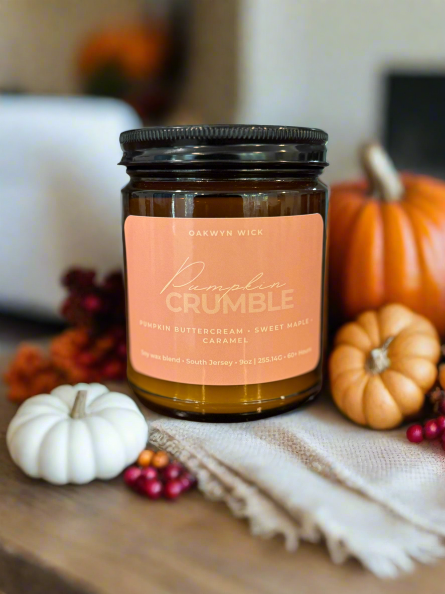 Pumpkin Crumble Candle 9oz Whiskey Barrel Candles
