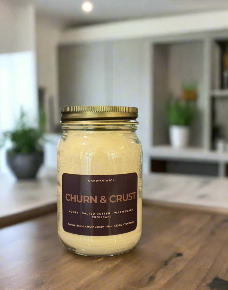 Churn & Crust 16oz Candle Whiskey Barrel Candles