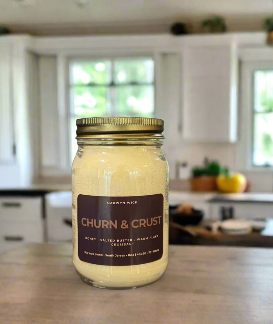 Churn & Crust 16oz Candle Whiskey Barrel Candles