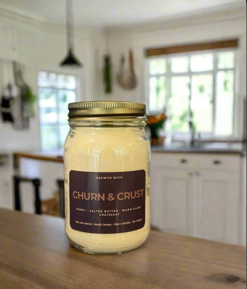 Churn & Crust 16oz Candle Whiskey Barrel Candles